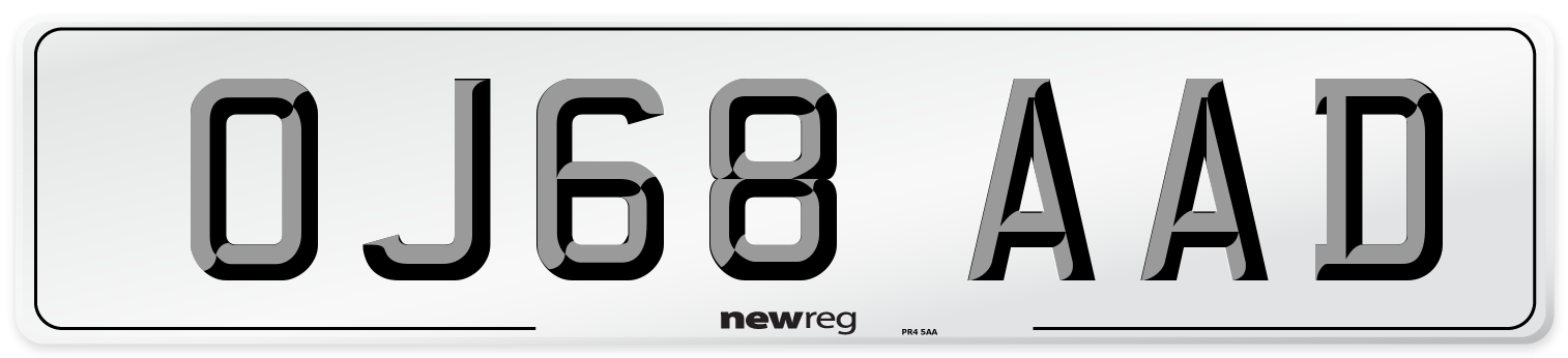 OJ68 AAD Number Plate from New Reg